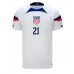 Günstige Vereinigte Staaten Timothy Weah #21 Heim Fussballtrikot WM 2022 Kurzarm